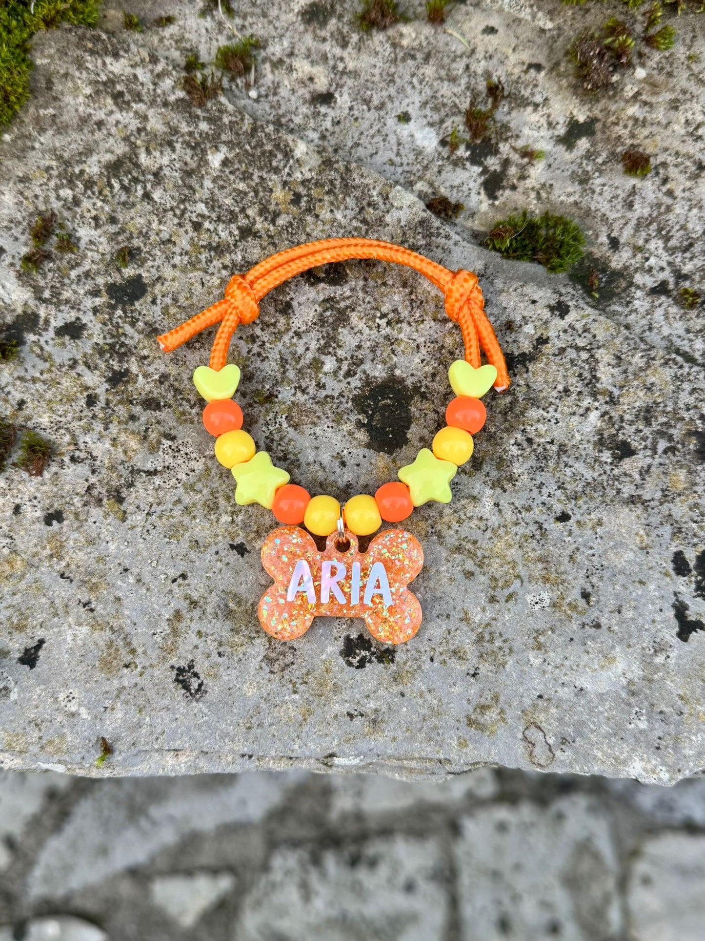 COLLAR + GLITTER NARANJA INTELIGENTE